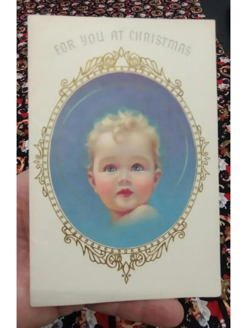 Vintage 20s 30s 50s Baby Christmas Card RUST CRAFT Card Rare Victorian Christmas
